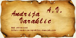 Andrija Varaklić vizit kartica